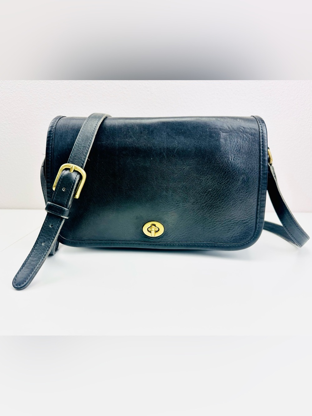Coach Vintage Ridgefield Flap Black Leather Suede Crossbody Buckle Bag Late 90s - Picture 13 of 13